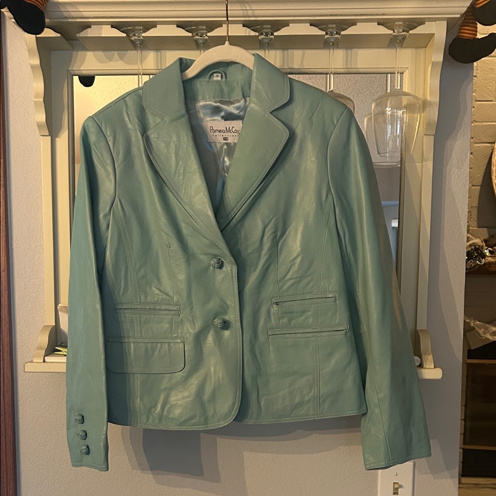 Pamela McCoy Mint Green Genuine Leather